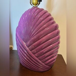 💜Vintage Deco Revival Post Modern 80s Purple Glass Cased Table Lamp💜